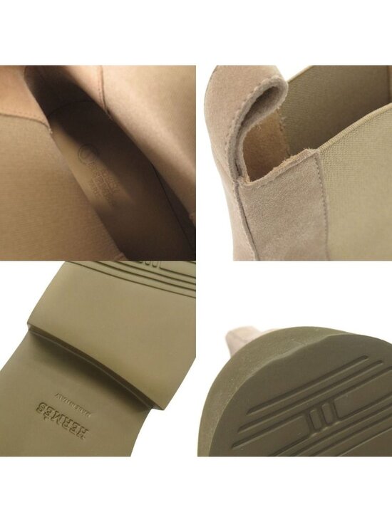 Hermes Ebony Suede Beige Side Gore Short Boots 43.5 main image 10